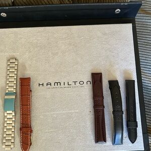 5 Hamilton Watch Straps in Stainless Steel, Tan, Brown and Black - Brand New